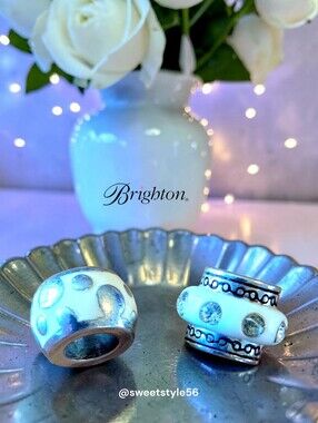 BRIGHTON "Dazzle" And "Dot To Dot" Enamel,  Crystal, And Silver Beads, SET OF 2!